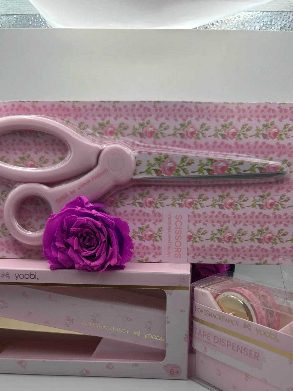 Love Shack Fancy x Yoobi Pink Office/School/Sewing/Crafter Scissors